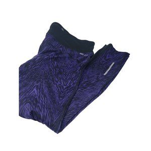 Nike Workout Leggings Purple Black Running Yoga‎ Pants Women's Size Medium